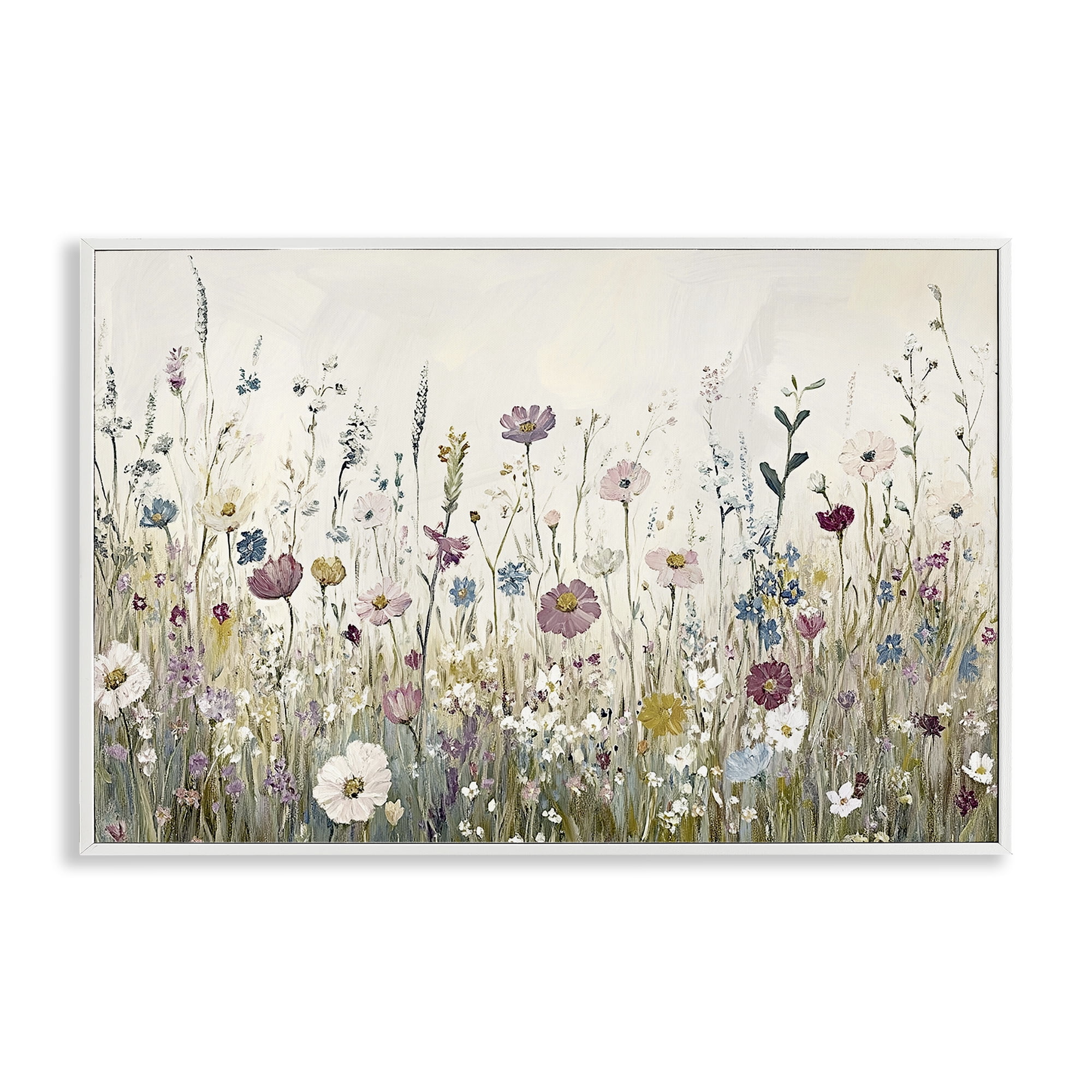 Stupell Industries Spring Blooms Pastoral Meadow White Framed Giclee Art, design by Kim Allen
