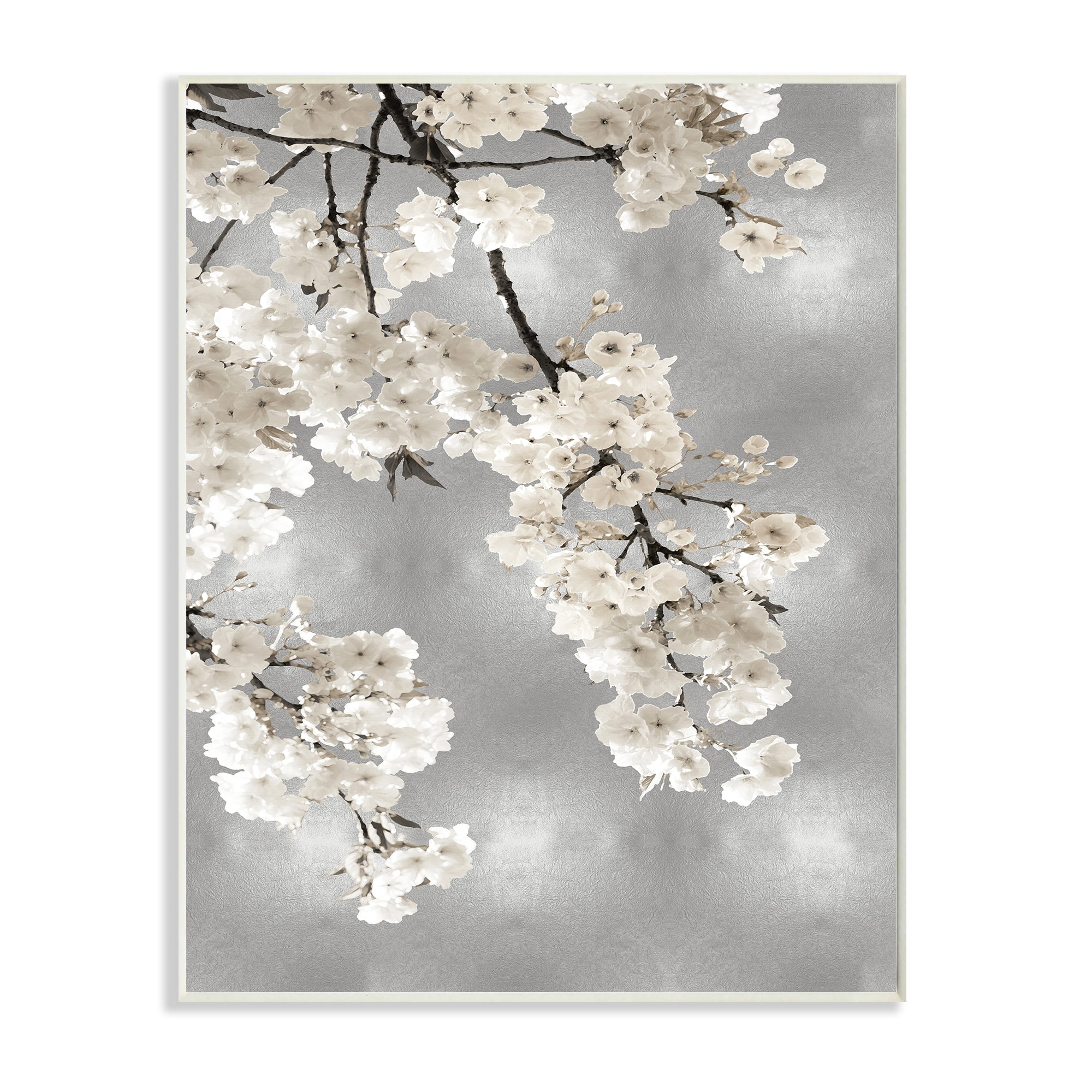Stupell Industries Spring Blossoms White Flowers Tree Branch,13 x 19,Designed by Kate Bennett