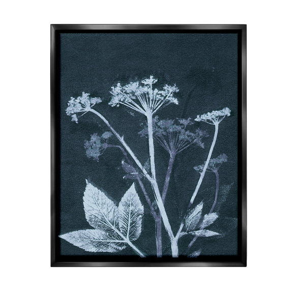 Stupell Industries Spring Botanical Shapes Botanical & Floral Painting Black Floater Framed Canvas Art Print Wall Art, 17 x 21