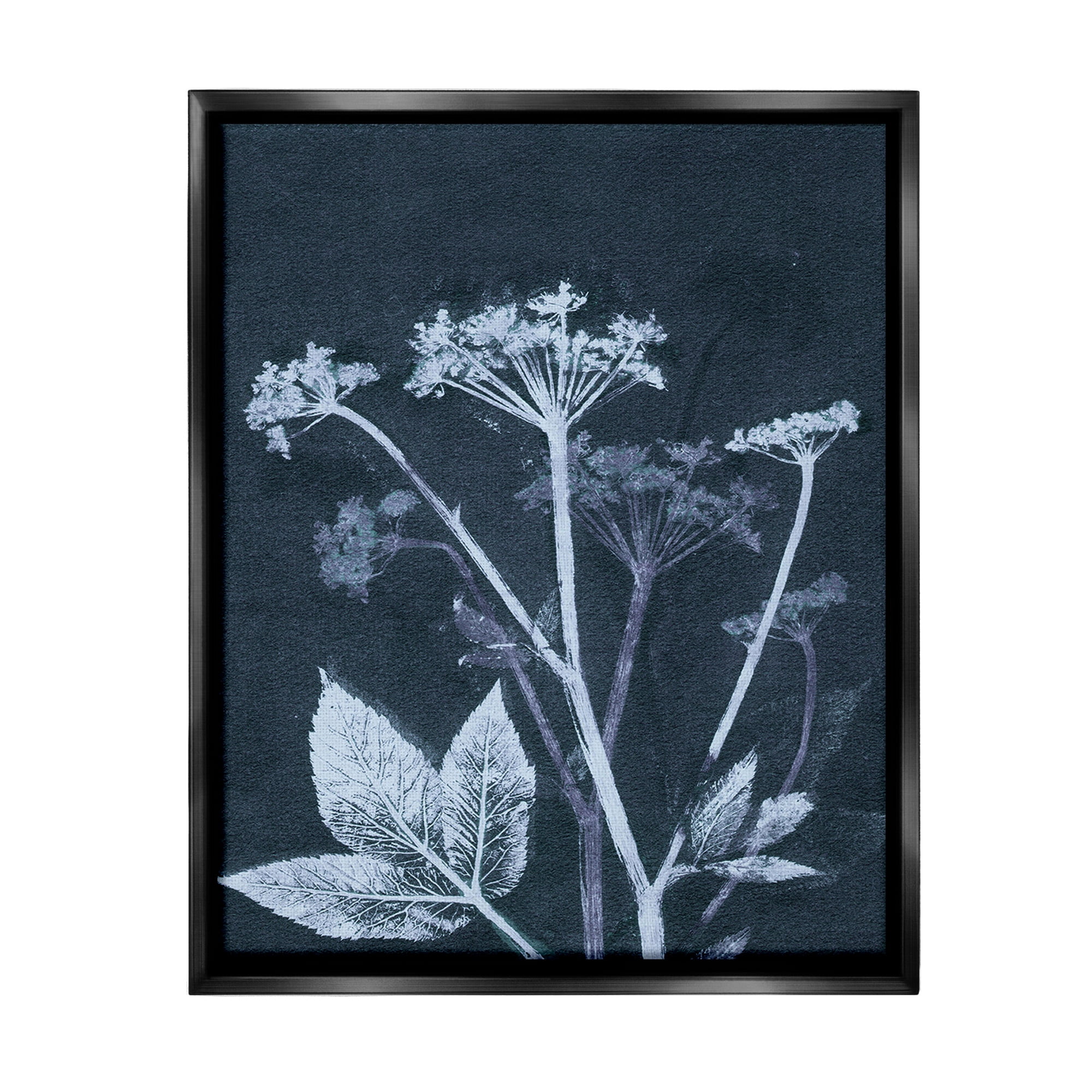 Stupell Industries Spring Botanical Shapes Botanical & Floral Painting Black Floater Framed Canvas Art Print Wall Art, 25 x 31
