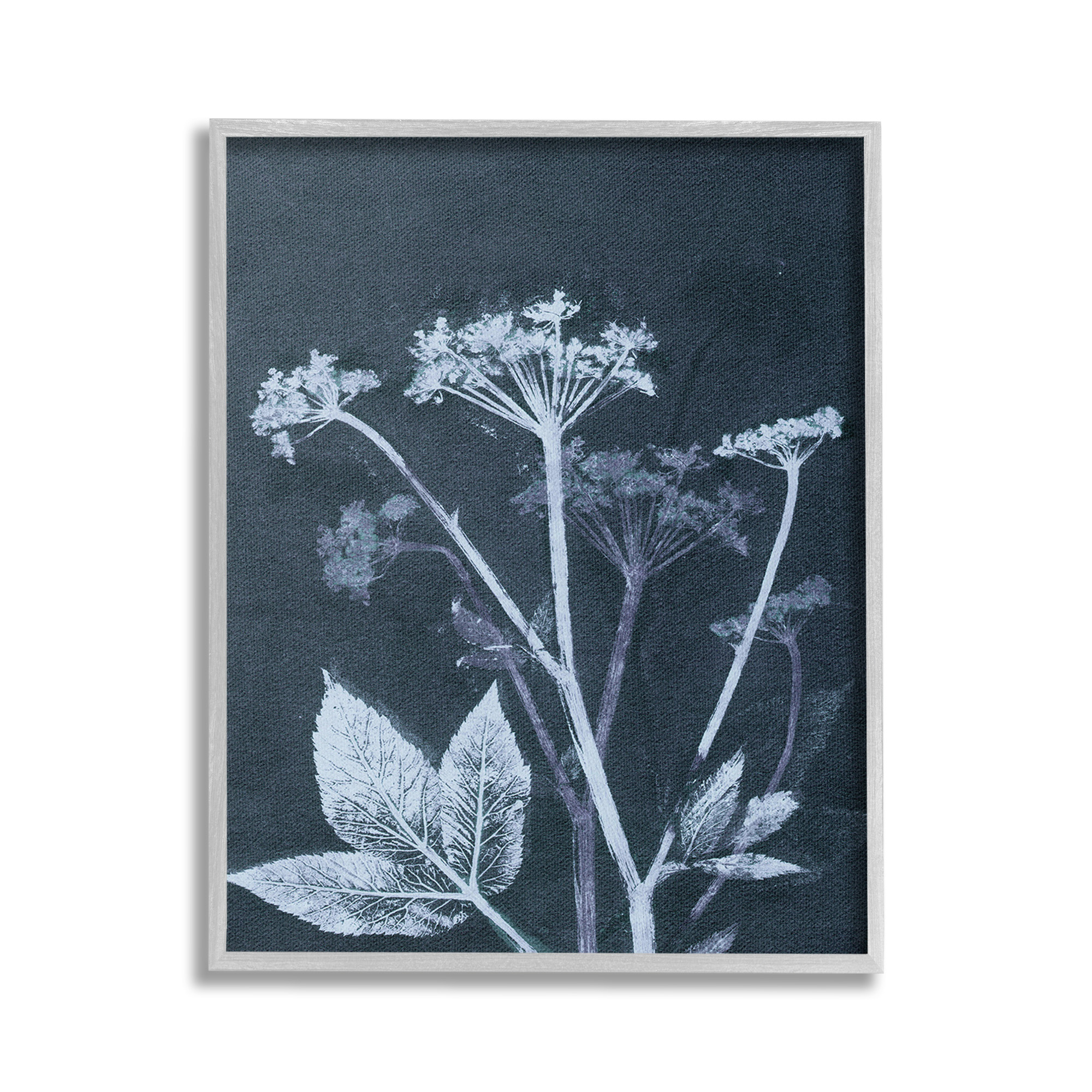 Stupell Industries Spring Botanical Shapes Botanical & Floral Painting Gray Framed Art Print Wall Art, 16 x 20