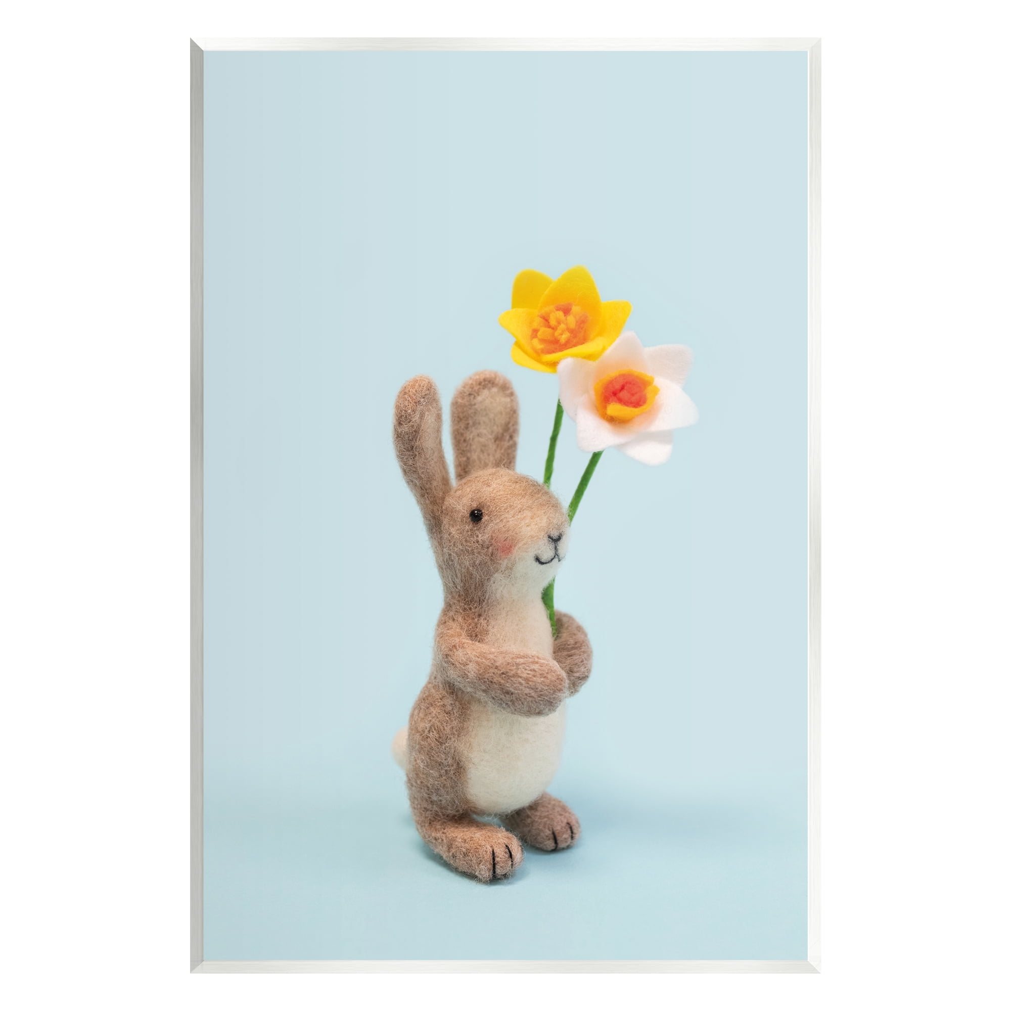 Stupell Industries Spring Bunny Floral Daffodils Holiday Photography Unframed Art Print Wall Art