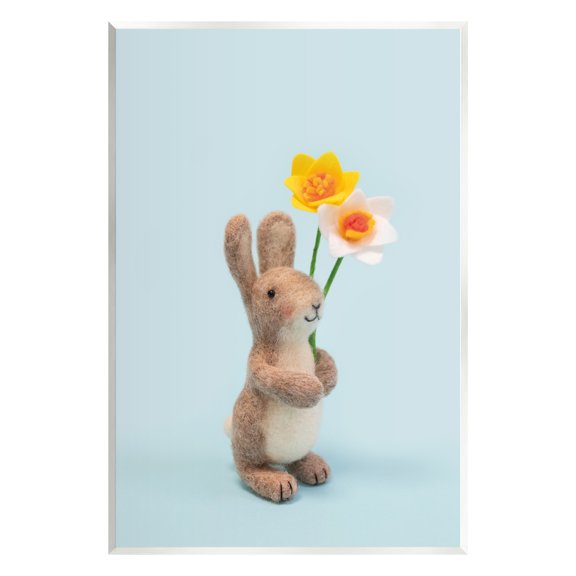 Stupell Industries Spring Bunny Floral Daffodils Holiday Photography Unframed Art Print Wall Art