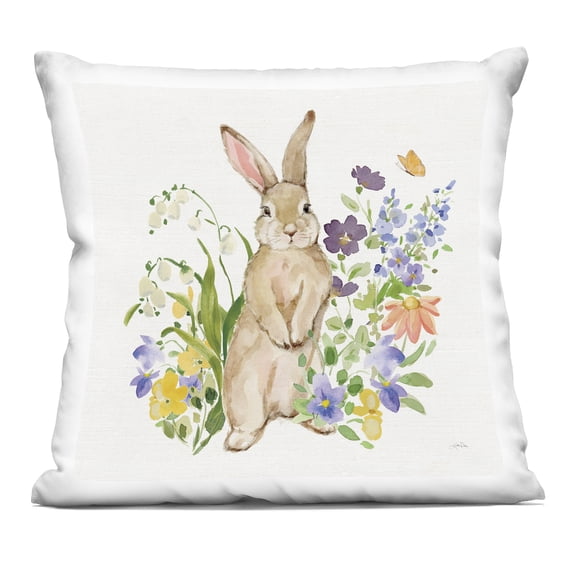 Stupell Industries Spring Bunny Standing Decorative Printed Throw Pillow design by Katrina Pete, 18 x 7 x 18