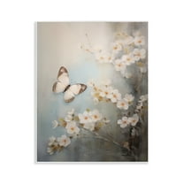 Stupell Industries Spring Butterfly & Dogwood Insects Painting Unframed Art Print Wall Art, 11 x 14