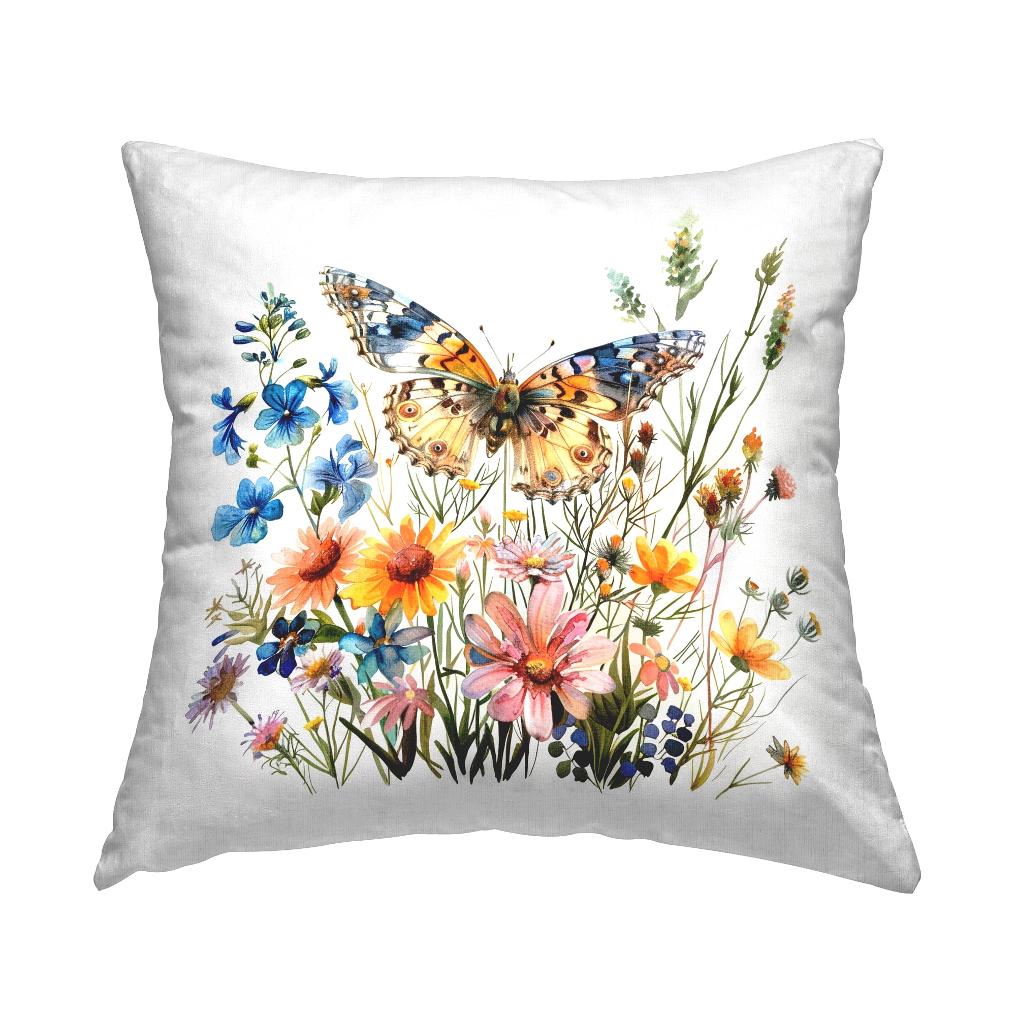 Stupell Industries Spring Butterfly Garden Decorative Printed Throw Pillow Design by LSR Design Studio.