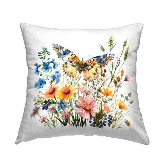 Stupell Industries Spring Butterfly Garden Decorative Printed Throw Pillow Design by LSR Design Studio.