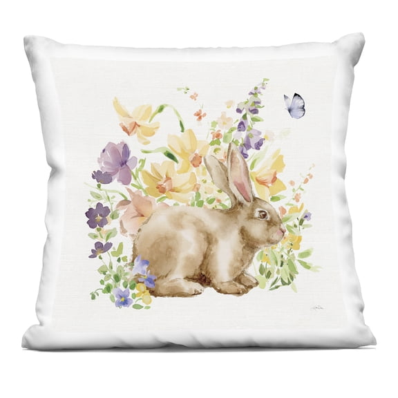 Stupell Industries Spring Celebration Bunny Decorative Printed Throw Pillow design by Katrina Pete, 18 x 7 x 18