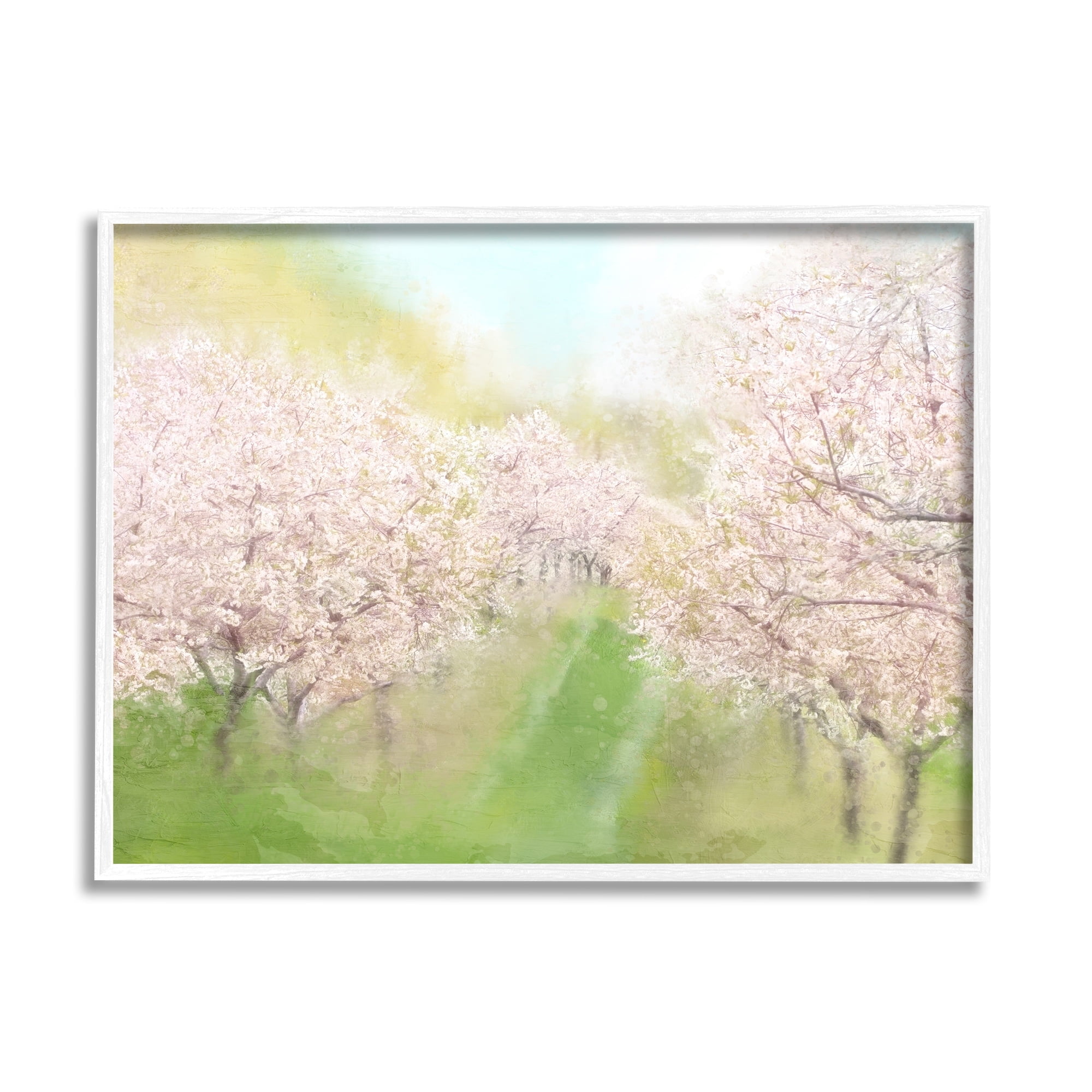 Stupell Industries Spring Cherry Blossom Orchard Grove Pink Petals Painting White Framed Art Print Wall Art, Design by Kim Allen