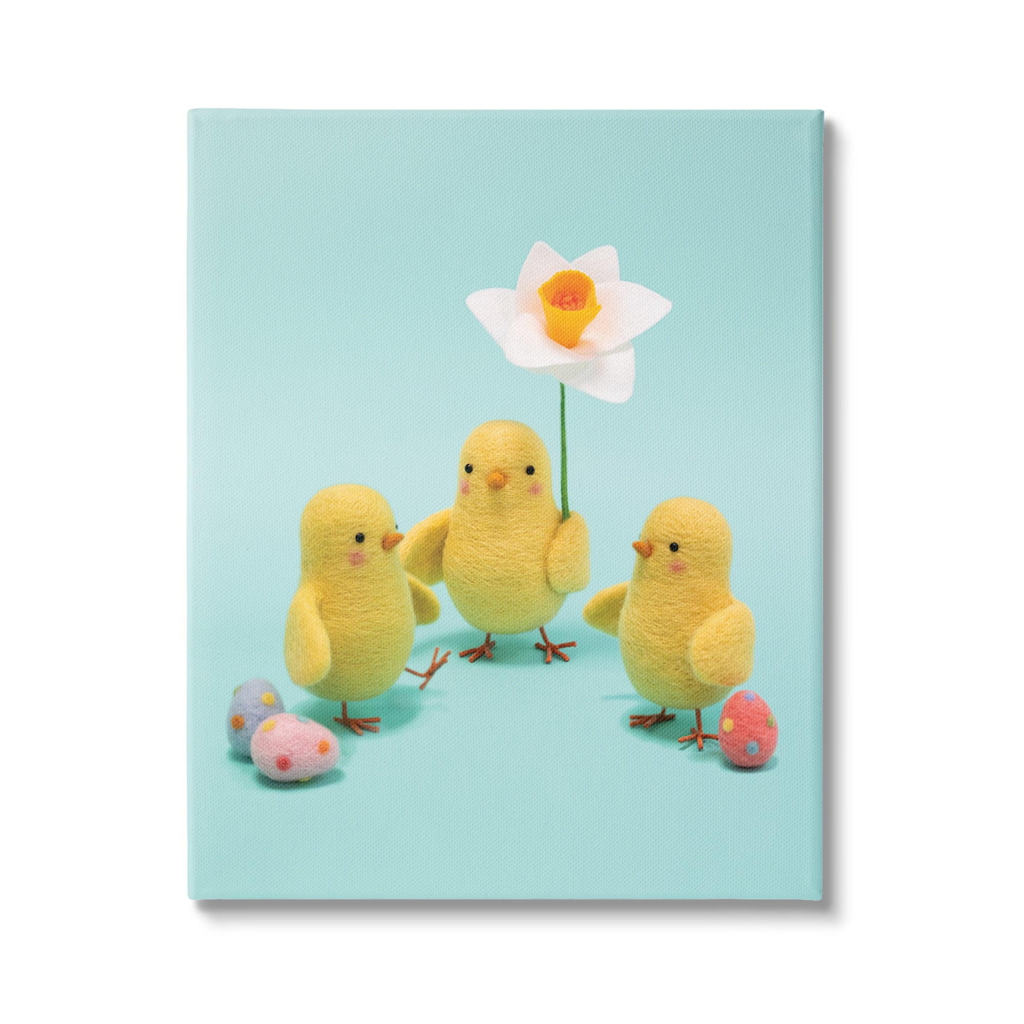 Stupell Industries Spring Chicks Floral Easter Eggs Holiday Photography Gallery Wrapped Canvas Print Wall Art
