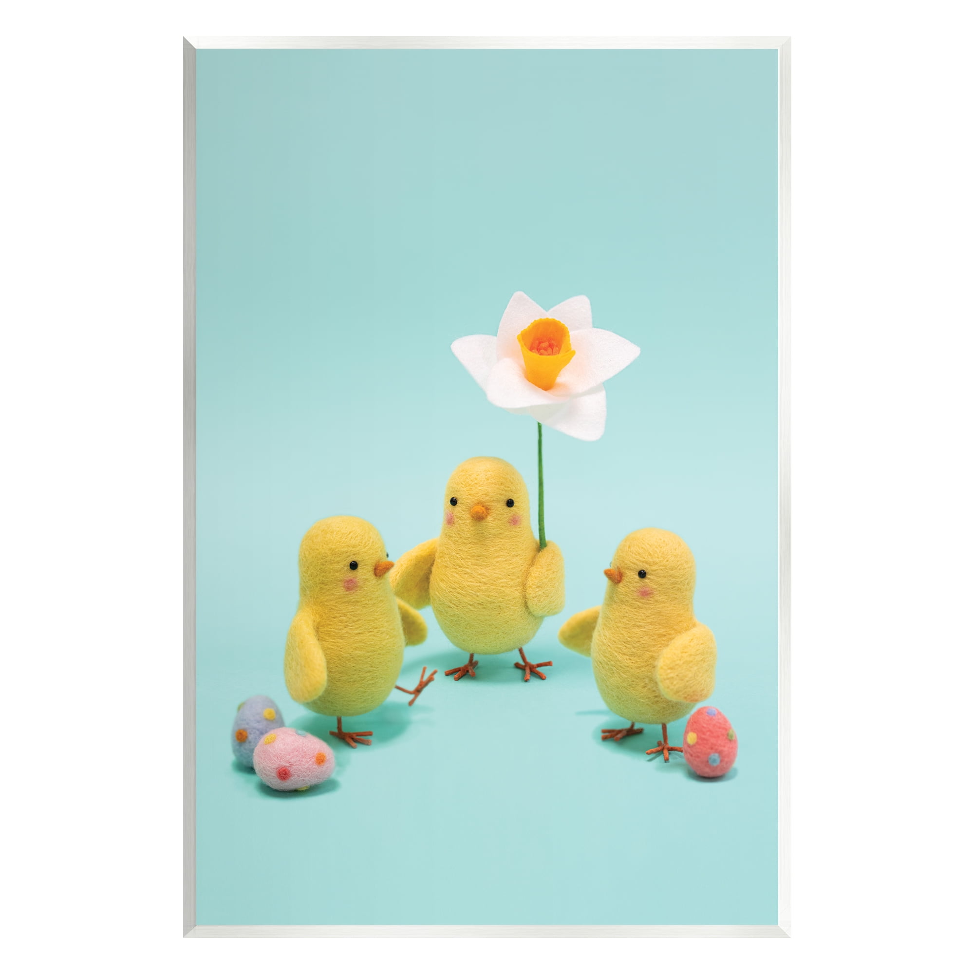 Stupell Industries Spring Chicks Floral Easter Eggs Holiday Photography Unframed Art Print Wall Art