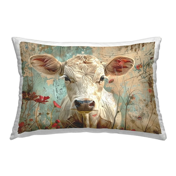Stupell Industries Spring Country Cow Decorative Printed Throw Pillow Design by LSR Design Studio.