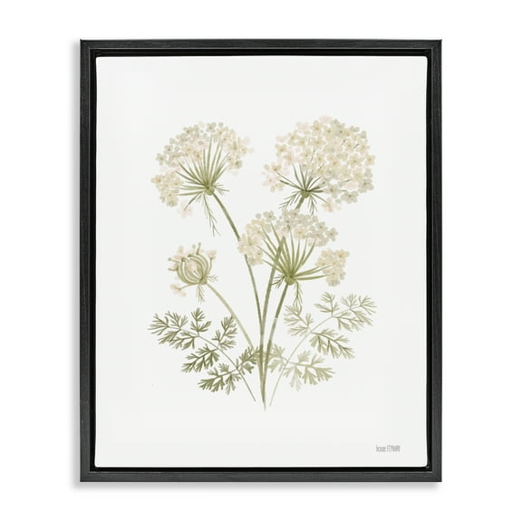 Stupell Industries Spring Dandelion Sprigs Plants & Flowers Painting Black Floater Framed Canvas Art Print Wall Art, 17 x 21
