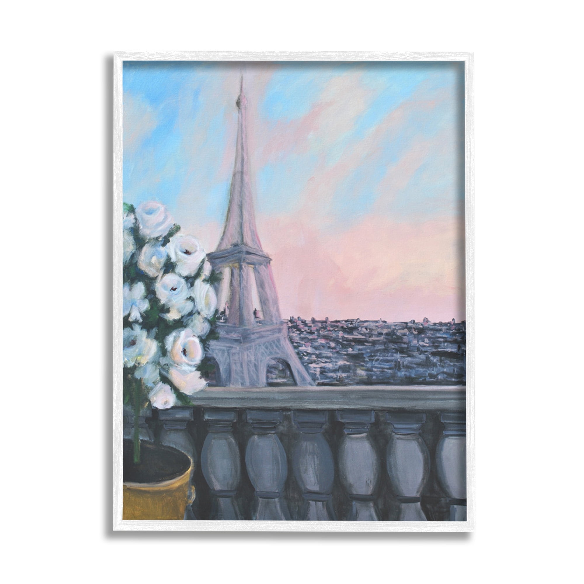 Stupell Industries Spring Eiffel Tower Balcony Traditional European Architecture, 16 x 20, Design by Allayn Stevens
