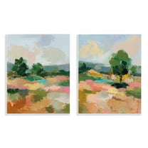 Stupell Industries Spring Field Abstract Landscape Landscape & Nature Painting Unframed Art Print Wall Art, 11 x 14, Set of 2