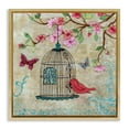 thumbnail image 1 of Stupell Industries French Country Spring Fling Bird Scene Gold Floating Frame Canvas Art, 25 x 25, by Janet Tava, 1 of 7