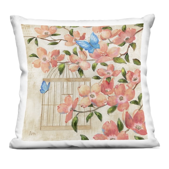 Stupell Industries Spring Fling Red Blossoms Decorative Printed Throw Pillow design by Nan, 18 x 7 x 18