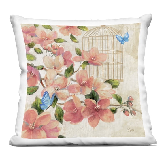 Stupell Industries Spring Fling Red Flowers Decorative Printed Throw Pillow design by Nan, 18 x 7 x 18