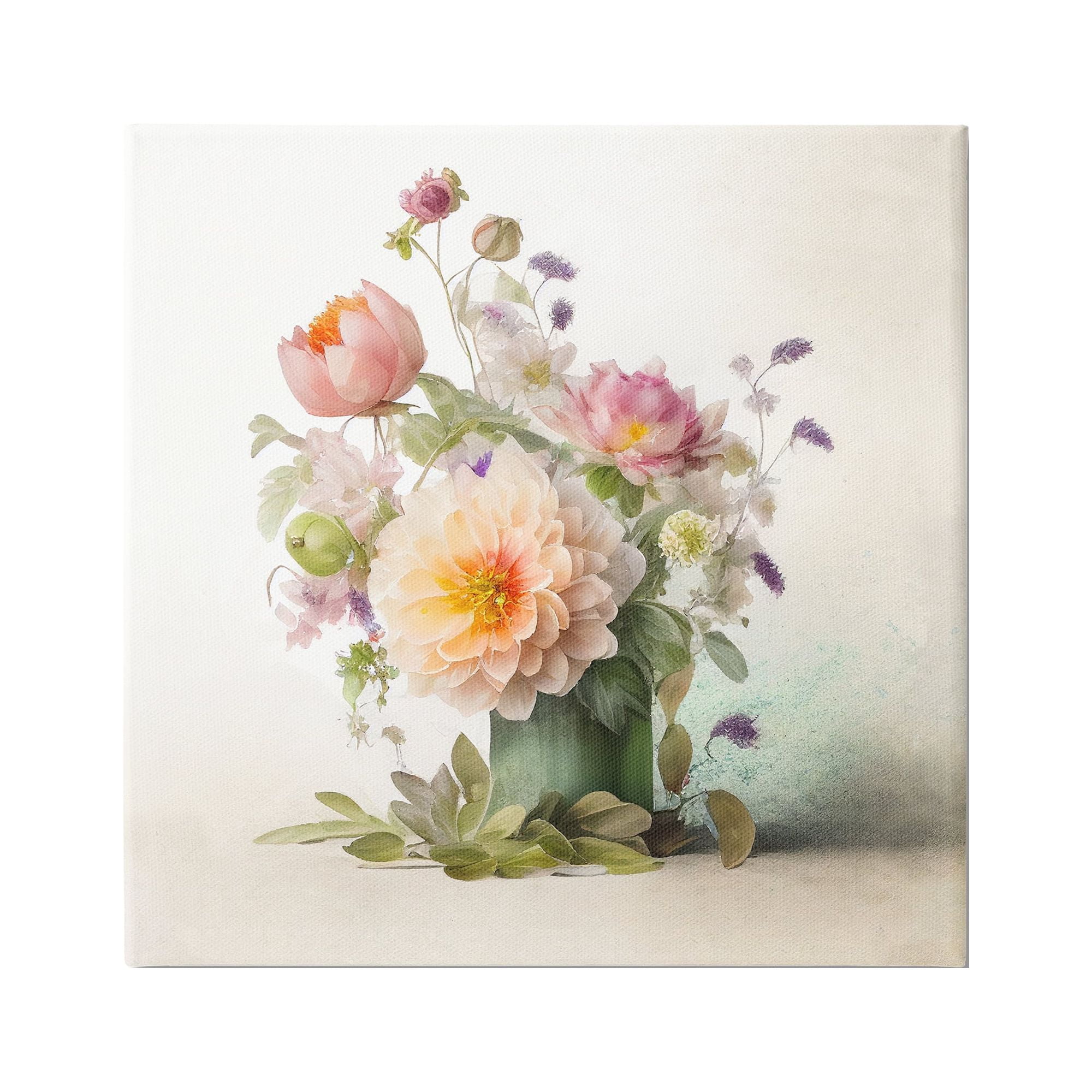 Stupell Industries Spring Floral Bouquet Botanical & Floral Painting Gallery Wrapped Canvas Art Print Wall Art, 30 x 30