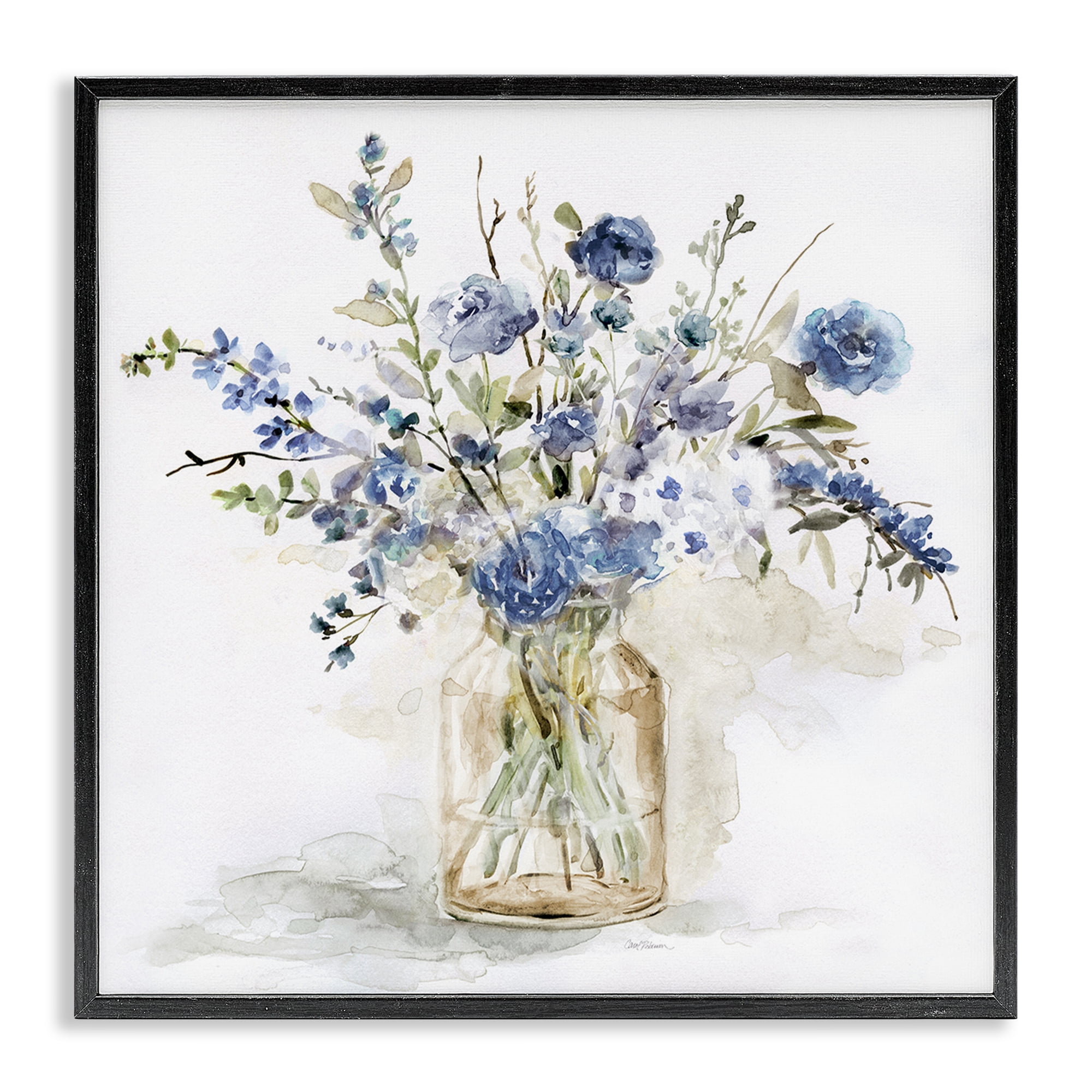 Stupell Industries Spring Floral Dollops Black Framed Giclee Art, design by Carol Robinson