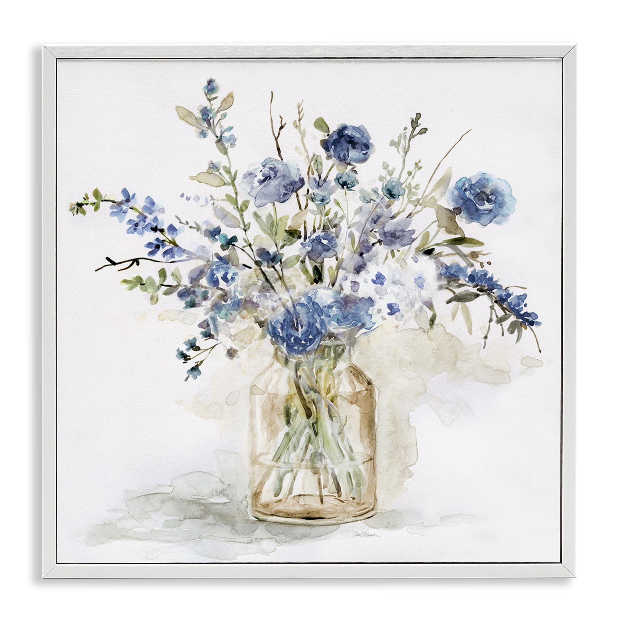 Stupell Industries Spring Floral Dollops White Framed Giclee Art, design by Carol Robinson