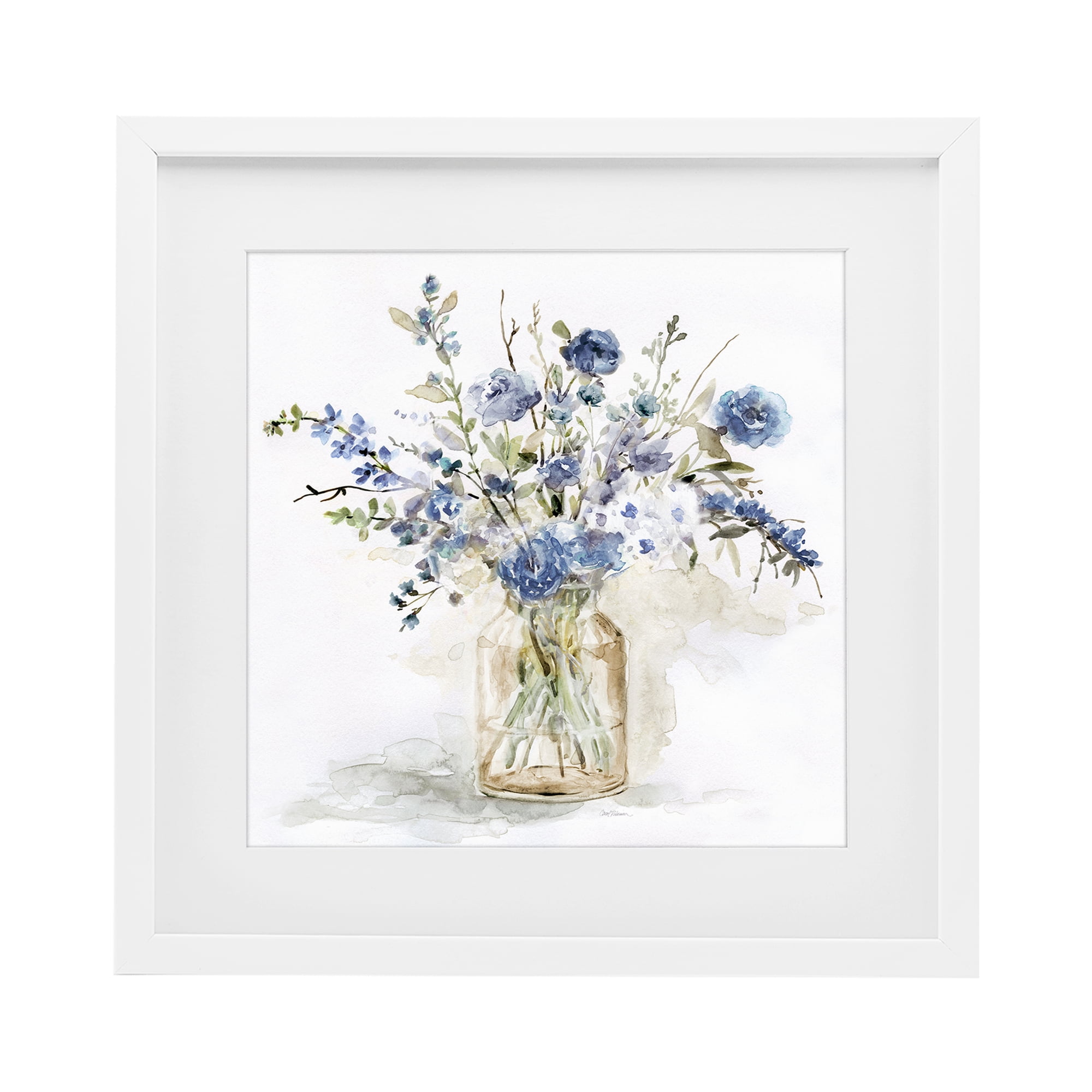 Stupell Industries Spring Floral Dollops White Framed Print Under Glass, design by Carol Robinson