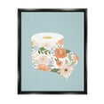 thumbnail image 1 of Stupell Industries Spring Floral Print Toilet Paper over Blue Jet Black Framed Floating Canvas Wall Art, 16x20, by Loni Harris, 1 of 5