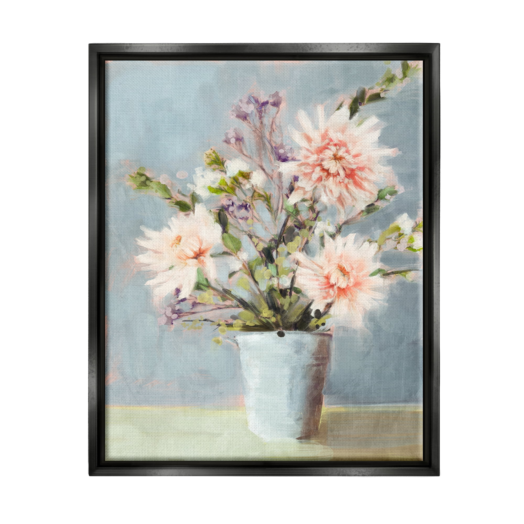 Stupell Industries Spring Florals Bouquet Botanical & Floral Painting Black Floater Framed Art Print Wall Art, 17 x 21