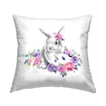 thumbnail image 1 of Stupell Industries Spring Florals Bunny Square Decorative Printed Throw Pillow, 18 x 18, 1 of 4