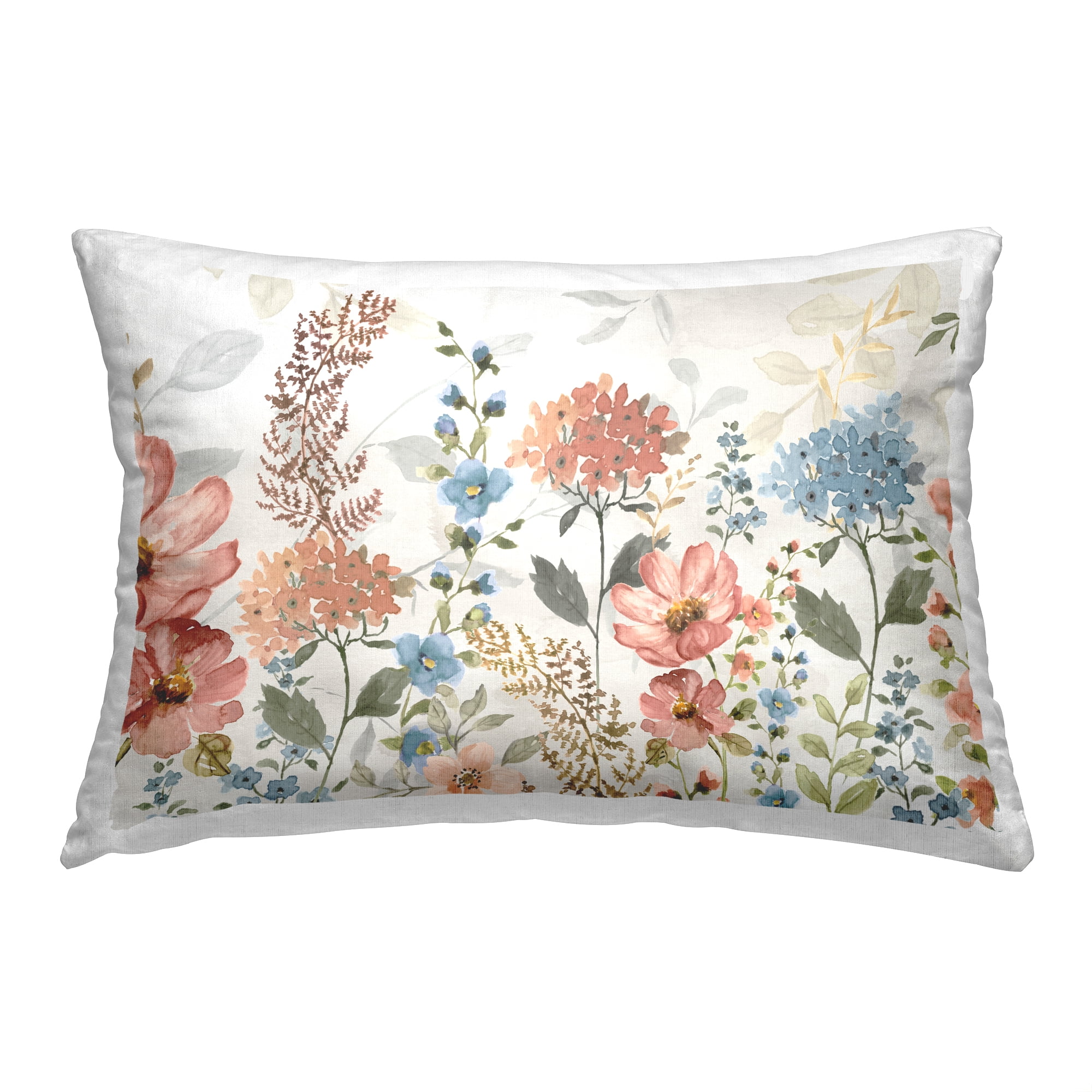 Stupell Industries Spring Florals Pattern Decorative Printed Throw Pillow, 14 x 20