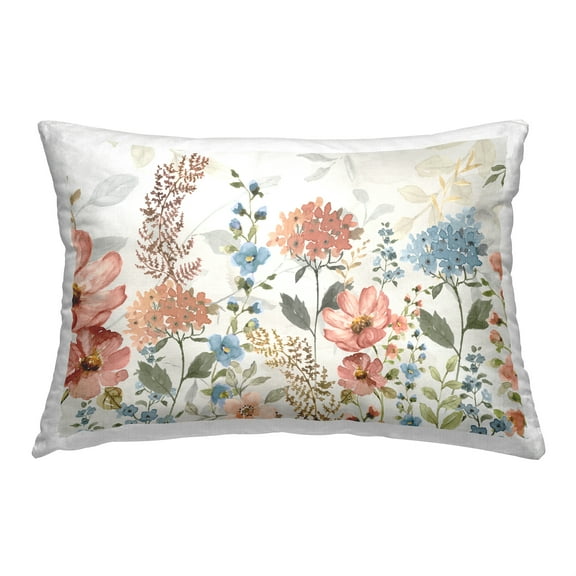 Stupell Industries Spring Florals Pattern Decorative Printed Throw Pillow, 14 x 20