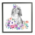 thumbnail image 1 of Stupell Industries Spring Florals Rabbit Animals & Insects Painting Black Framed Art Print Wall Art, 24 x 24, 1 of 9