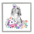 thumbnail image 1 of Stupell Industries Spring Florals Rabbit Animals & Insects Painting Gray Framed Art Print Wall Art, 17 x 17, 1 of 9