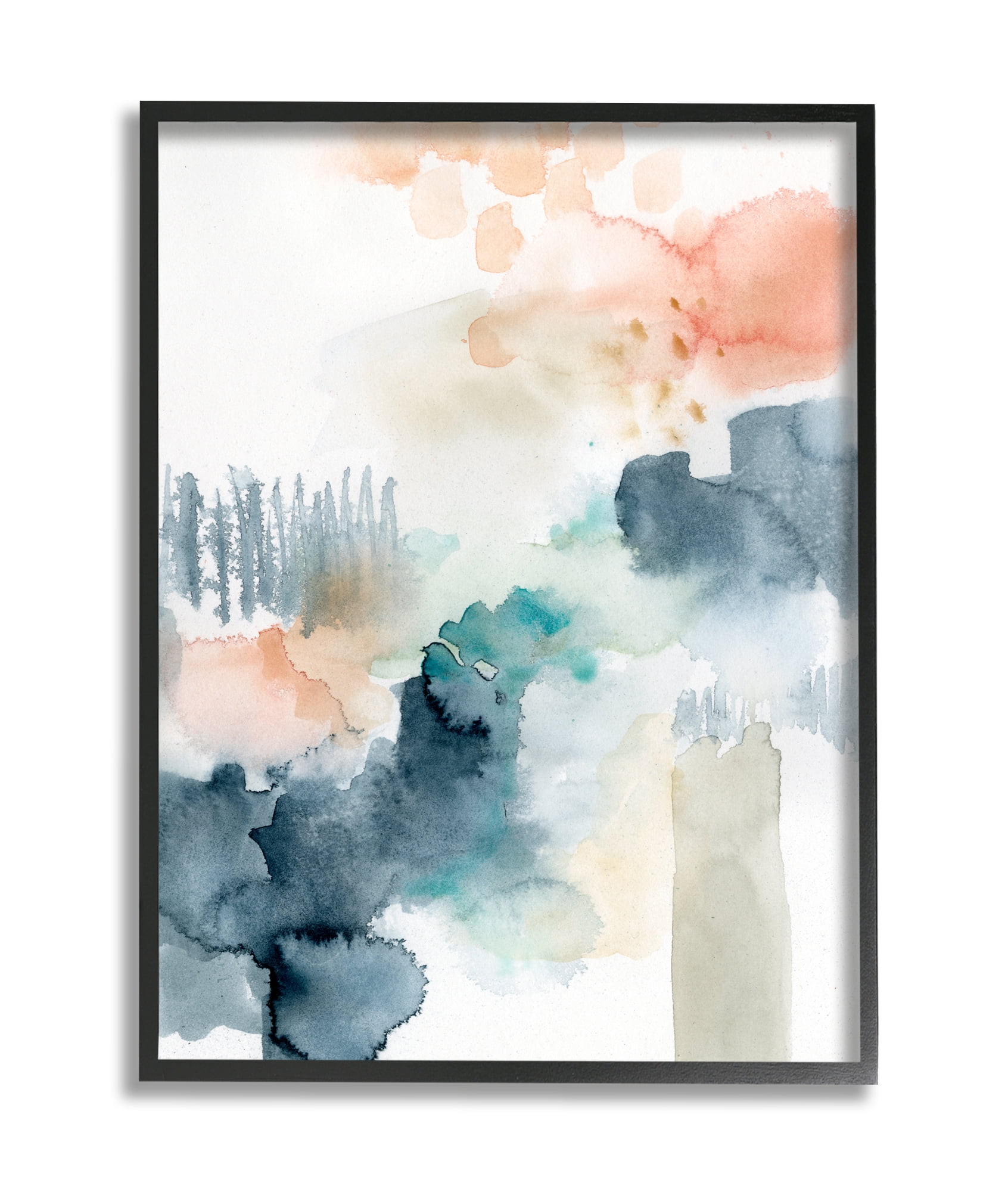 Stupell Industries Spring Forest Veil Abstract Tree Landscape Black Framed, 16 x 20, Design by Victoria Barnes