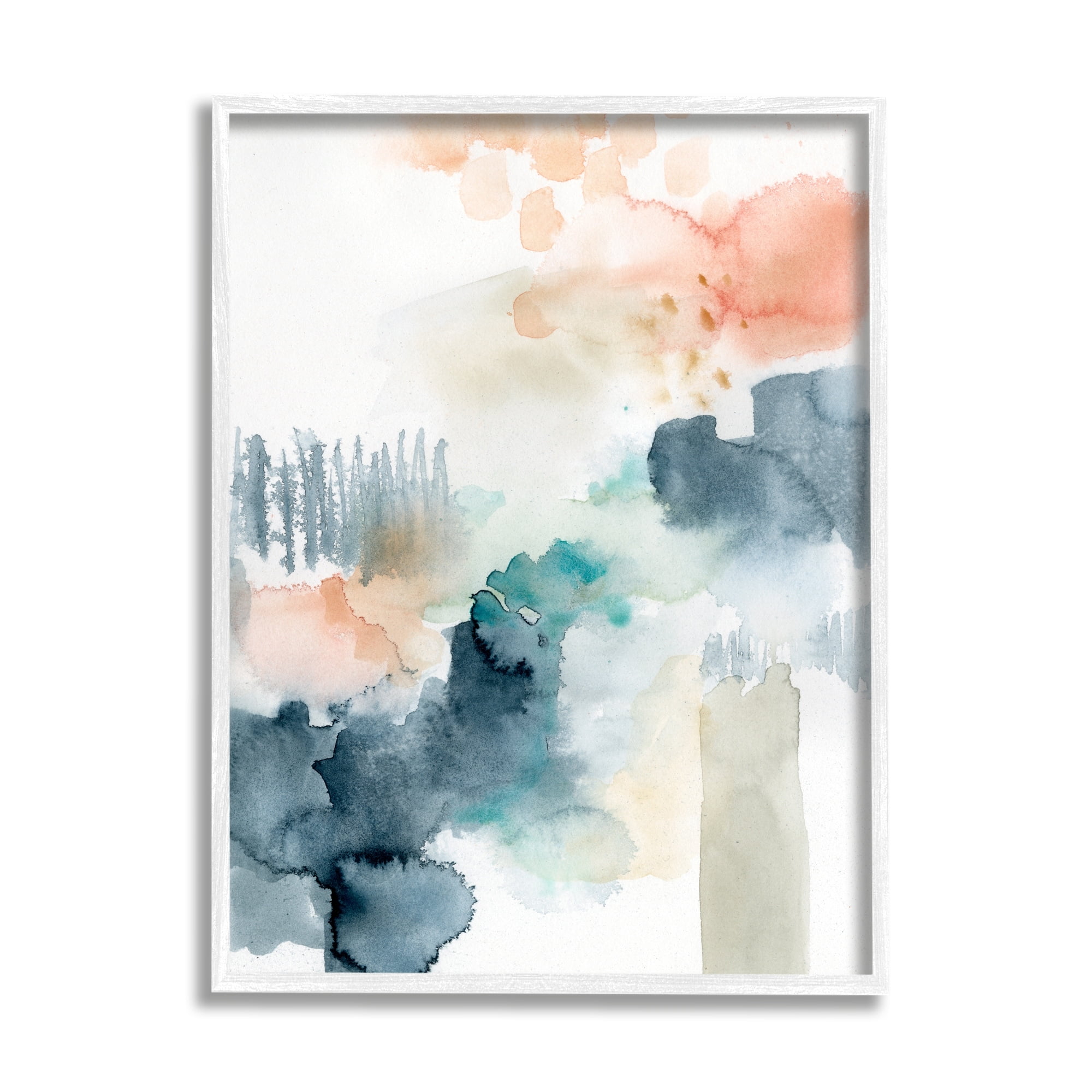 Stupell Industries Spring Forest Veil Abstract Tree Landscape Painting Framed Art Print Wall Art, 11x14, By Victoria Barnes