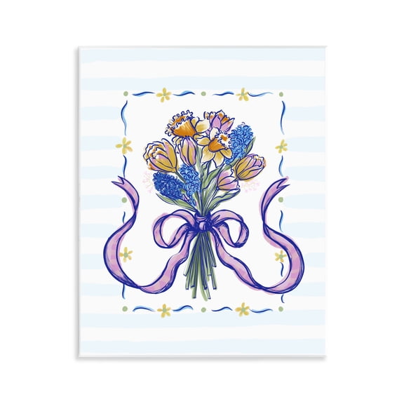 Stupell Industries Spring Fresh Ribbon Bouquet Wall Plaque Art, design by Connie Summers