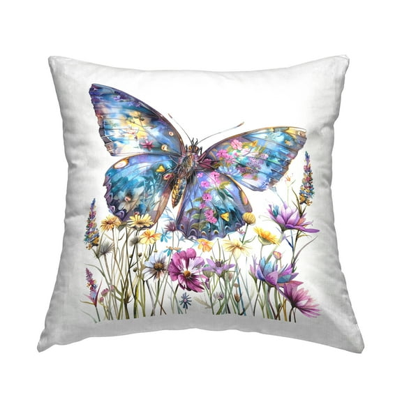 Stupell Industries Spring Garden Butterfly Decorative Printed Throw Pillow Design by LSR Design Studio.