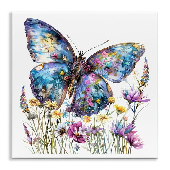 Stupell Industries Spring Garden Butterfly Insects Painting Unframed Art Print Wall Art, 12 x 12
