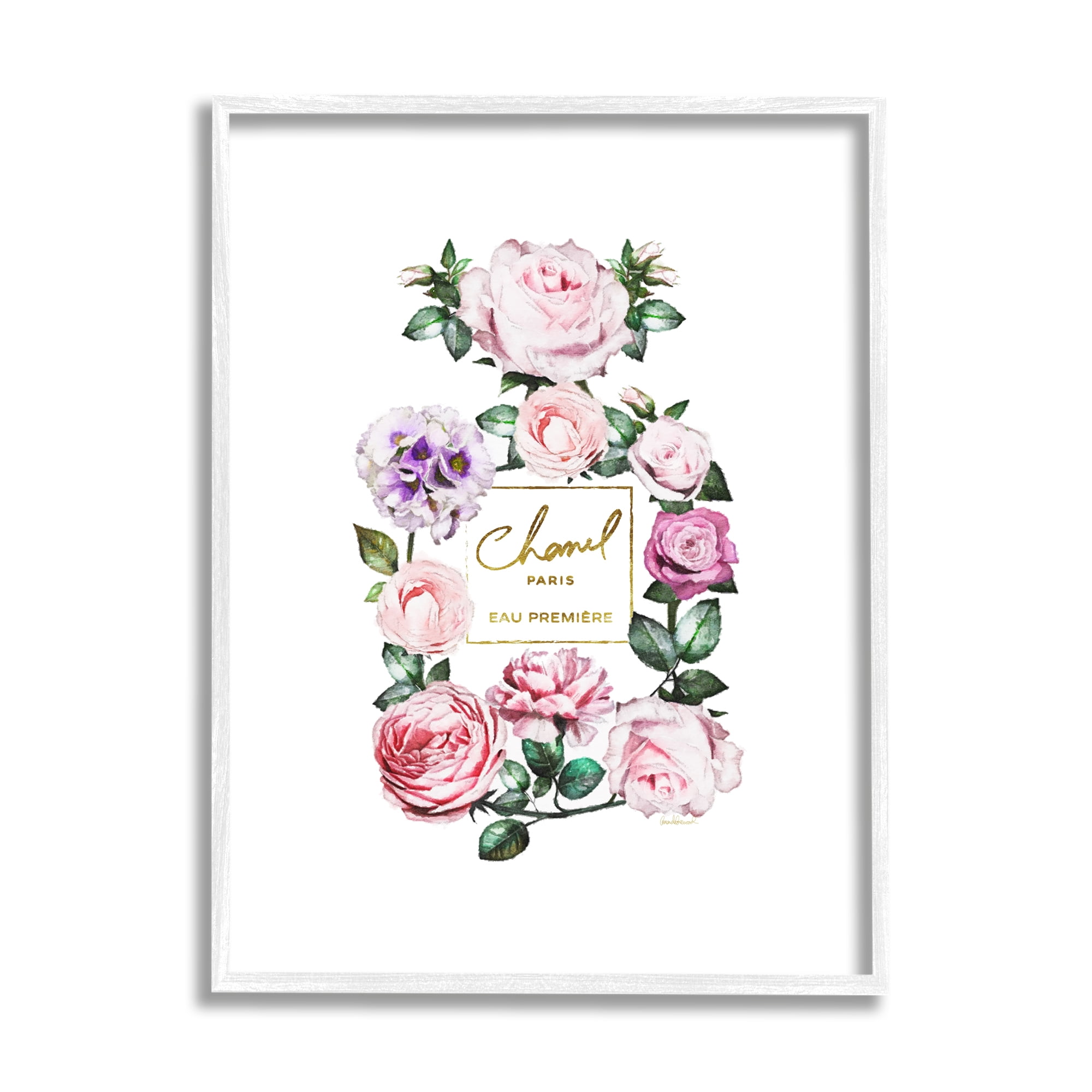 Stupell Industries Spring Garden Rose Florals Glam Perfume Bottle, 16 x 20, Design by Amanda Greenwood