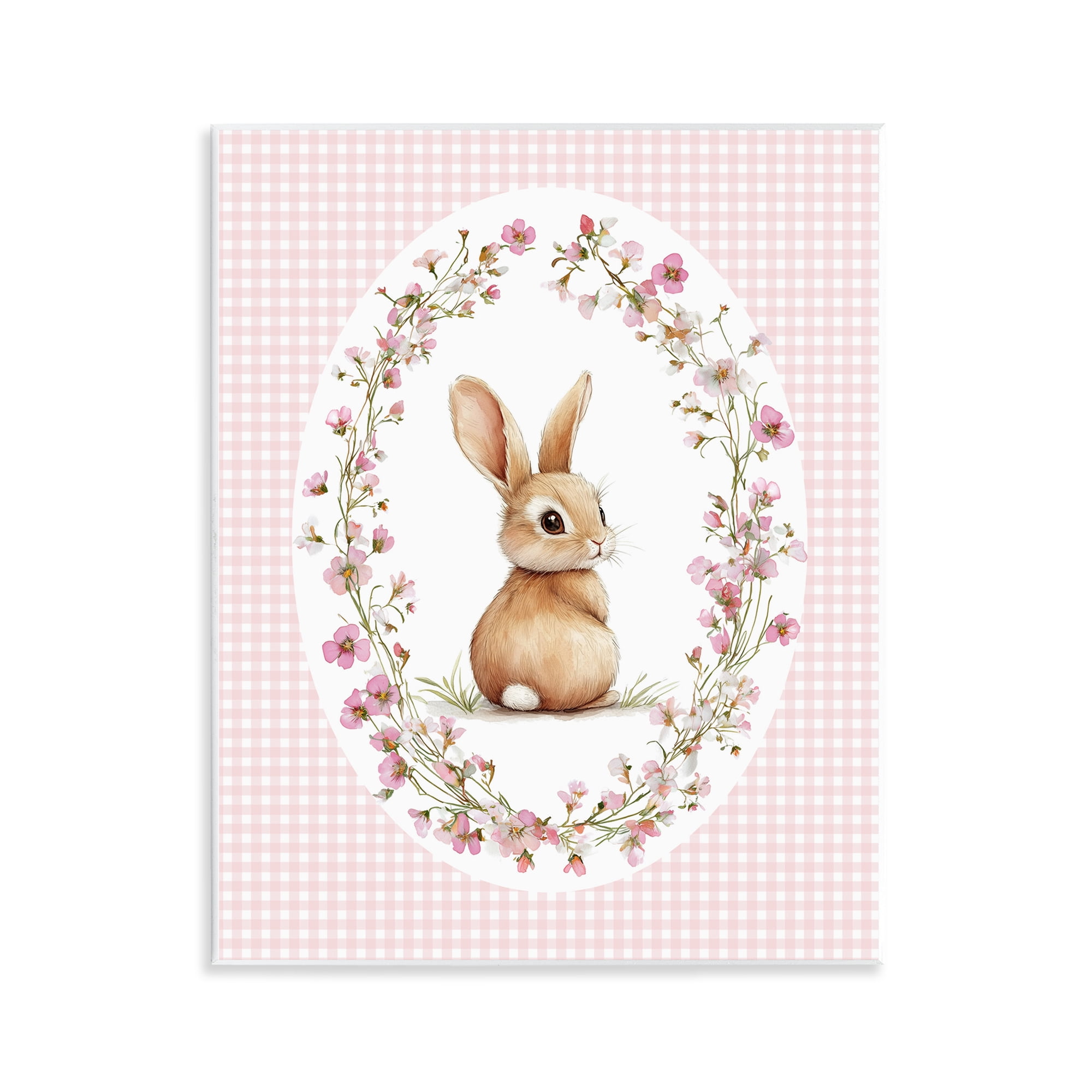 Stupell Industries Spring Gingham Rabbit Wall Plaque Art, design by Christine Simpson Art