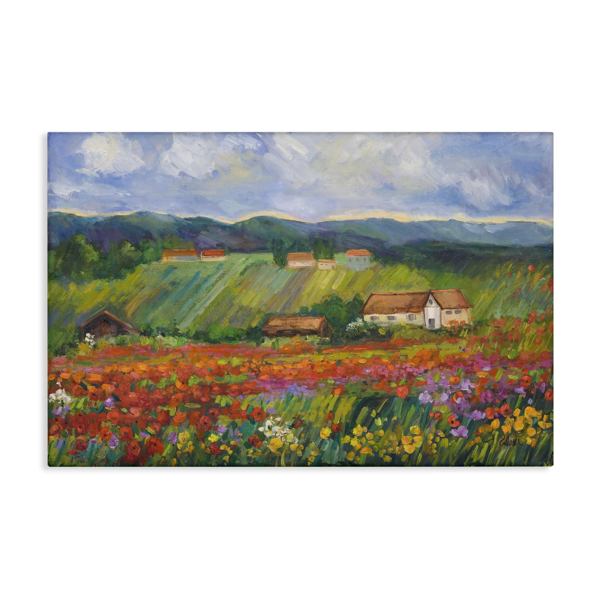 Stupell Industries Spring Glory Lush Meadow Landscape & Nature Painting Wrapped Canvas Art Print Wall Art, 36 x 24