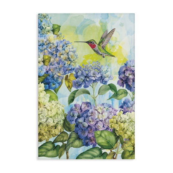 Stupell Industries Spring Hydrangeas with Hummingbird Canvas Wall Art design by Tim Coffey, 30 x 20