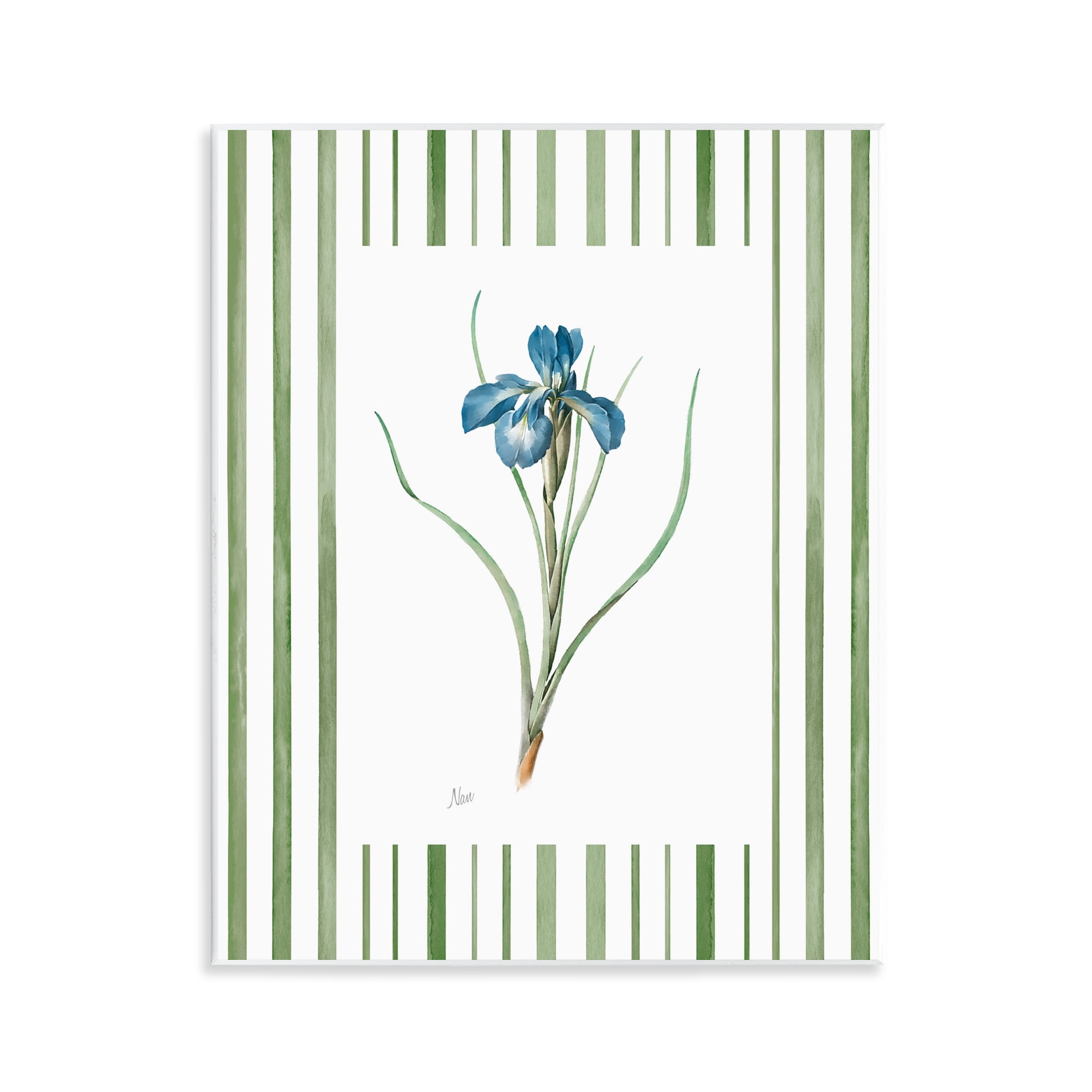 Stupell Industries Spring Iris And Stripes Wall Plaque Art, design by Nan