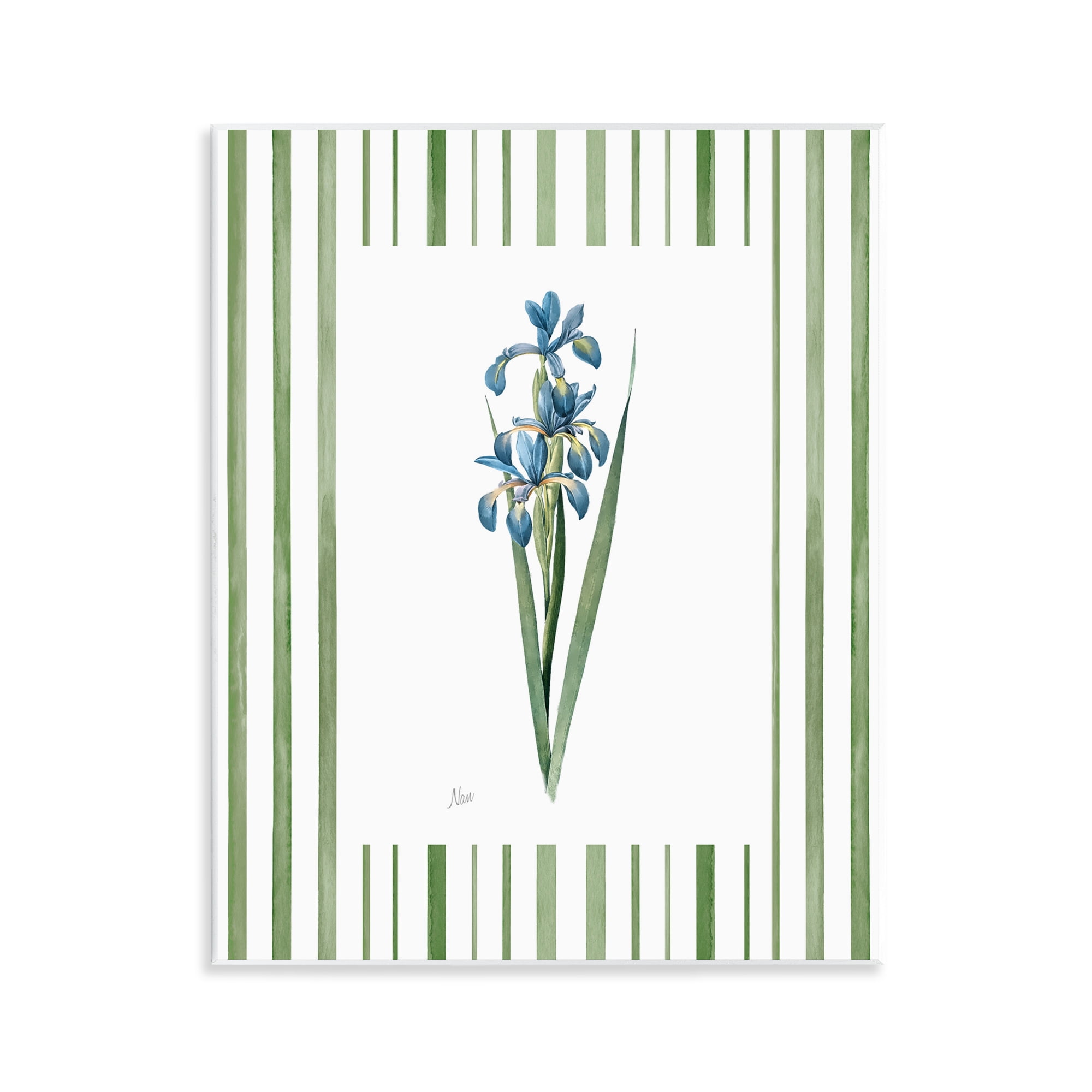 Stupell Industries Spring Irises with Stripes Wall Plaque Art, design by Nan