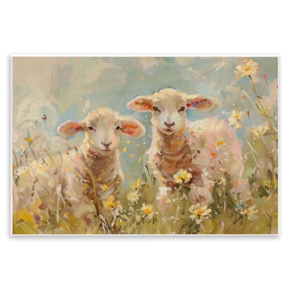 Stupell Industries Spring Lambs in Meadow Wall Plaque Art design by LSR Design Studio, 13 x 19