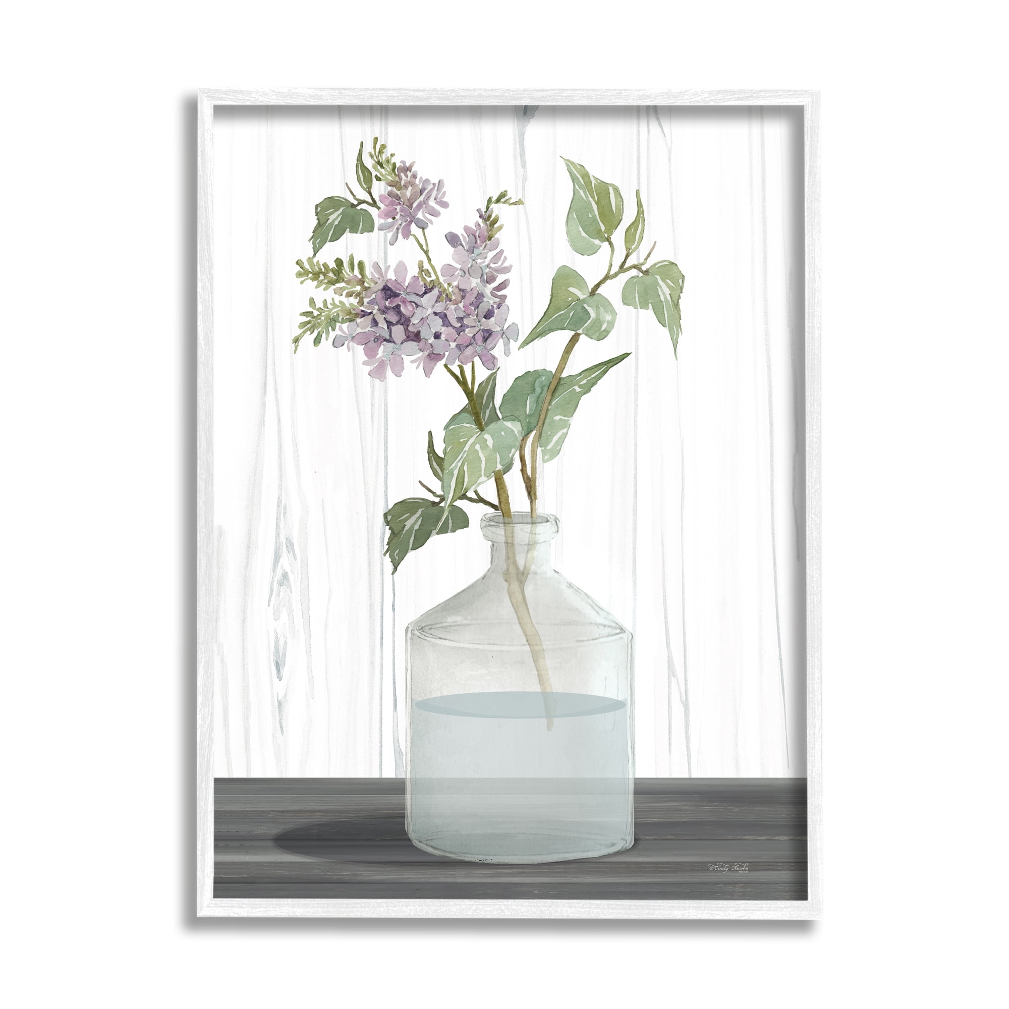 Stupell Industries Spring Lilac Sprig Quaint Country Florals Glass Jar,24 x 30, Design by Cindy Jacobs
