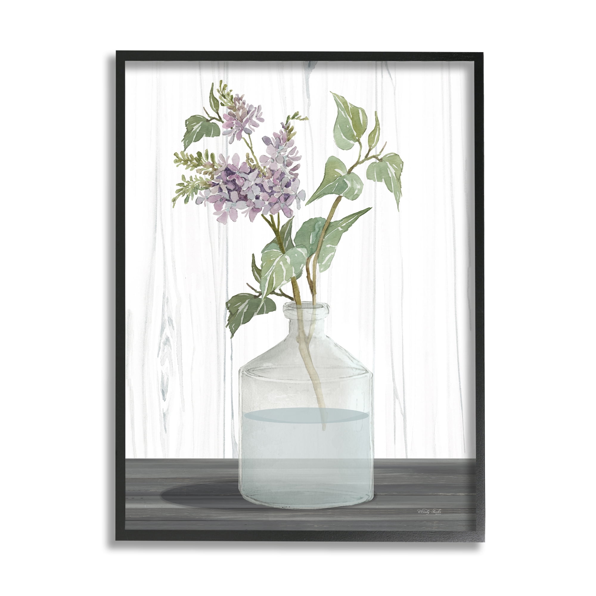Stupell Industries Spring Lilac Sprig Quaint Country Florals Glass Jar,24 x 30, Design by Cindy Jacobs