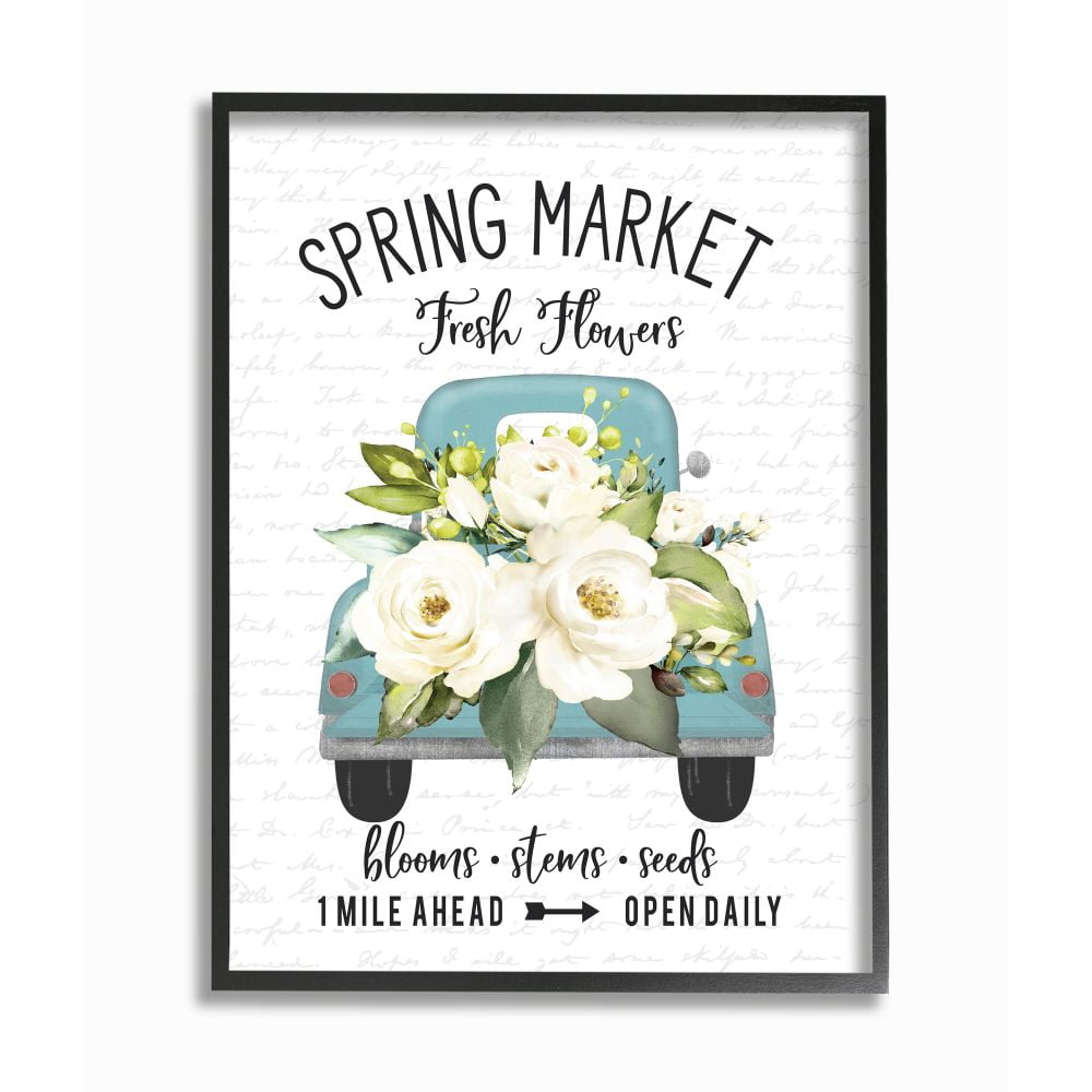 Stupell Industries Spring Market Truck With Countryside Flowers Designed by Lettered and Lined