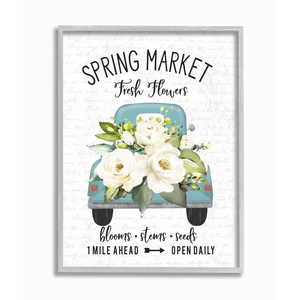 Stupell Industries Spring Market Truck With Countryside Flowers Designed by Lettered and Lined