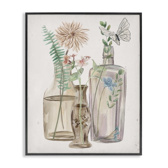 Stupell Industries French Country Spring Meadow Bouquets Black Framed Giclee Art, 11 x 14, by Melissa Wang
